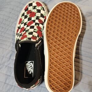 Vans Red and Black Checkerboard Sneakers